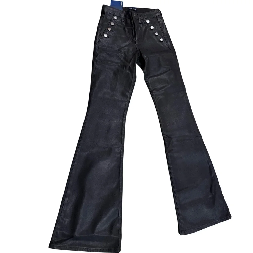 NWT $275 RAMY Brook Helena High-Rise Flare Coated Japanese Denim Sailor Jean  26 - Picture 8 of 15